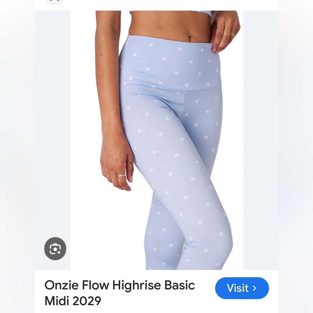 Onzie Light Blue Star Print High Rise Legging